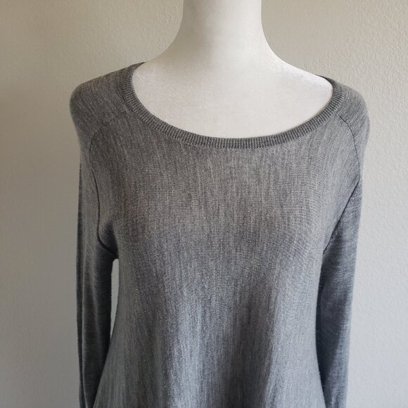 Eileen Fisher Long Lightweight Sweater Gray Long Sleeve Soft Merino Wool Size XS - Picture 2 of 7